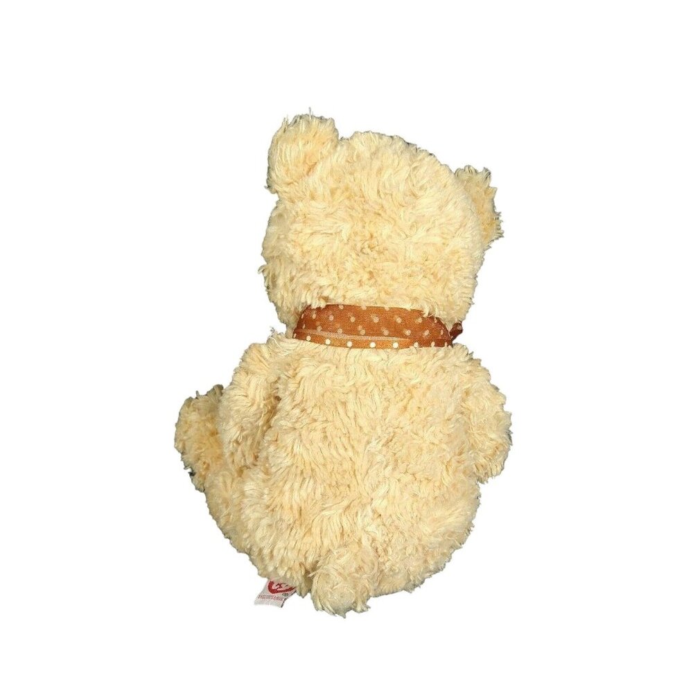 Ty Silk Teddy Bear Plush Stuffed Animal Tay Polka Dot Bow 11 inch 2007 - Picture 2 of 5